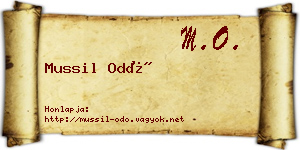 Mussil Odó névjegykártya